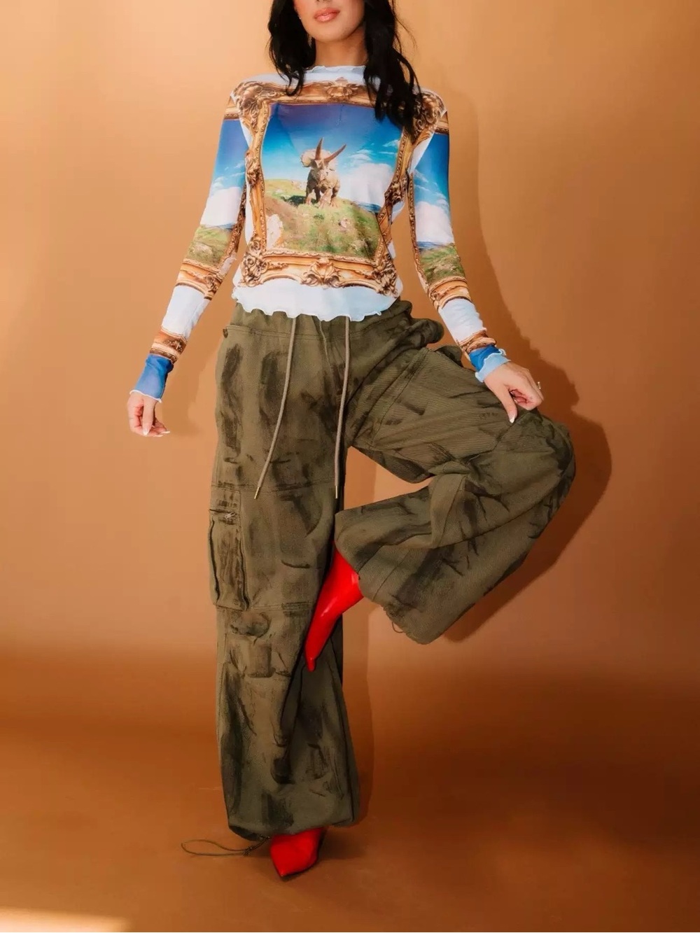 Dressed in lala wild leg pants, L 3X